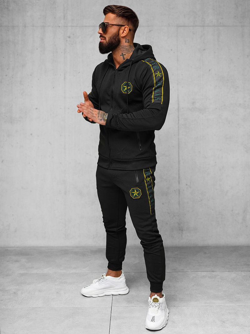 Férfi melegítő együttes fekete OZONEE O/FF3562AB