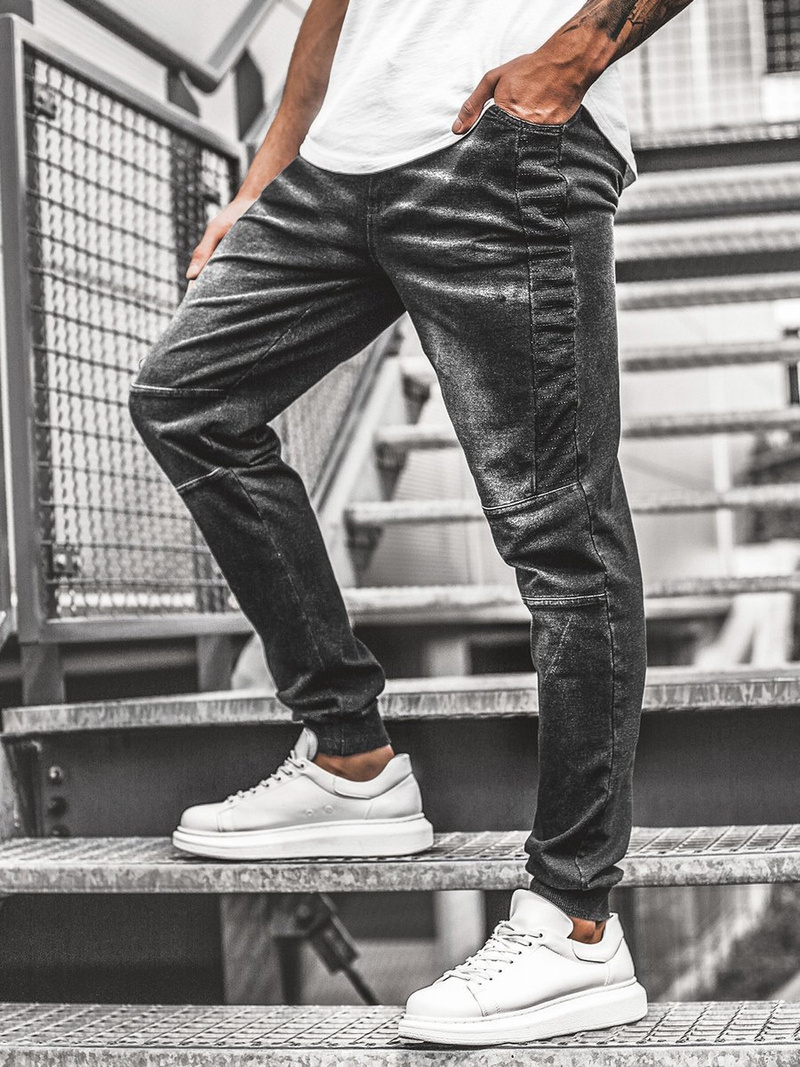 Férfi jogger farmer nadrág Fekete OZONEE JS/KK1021