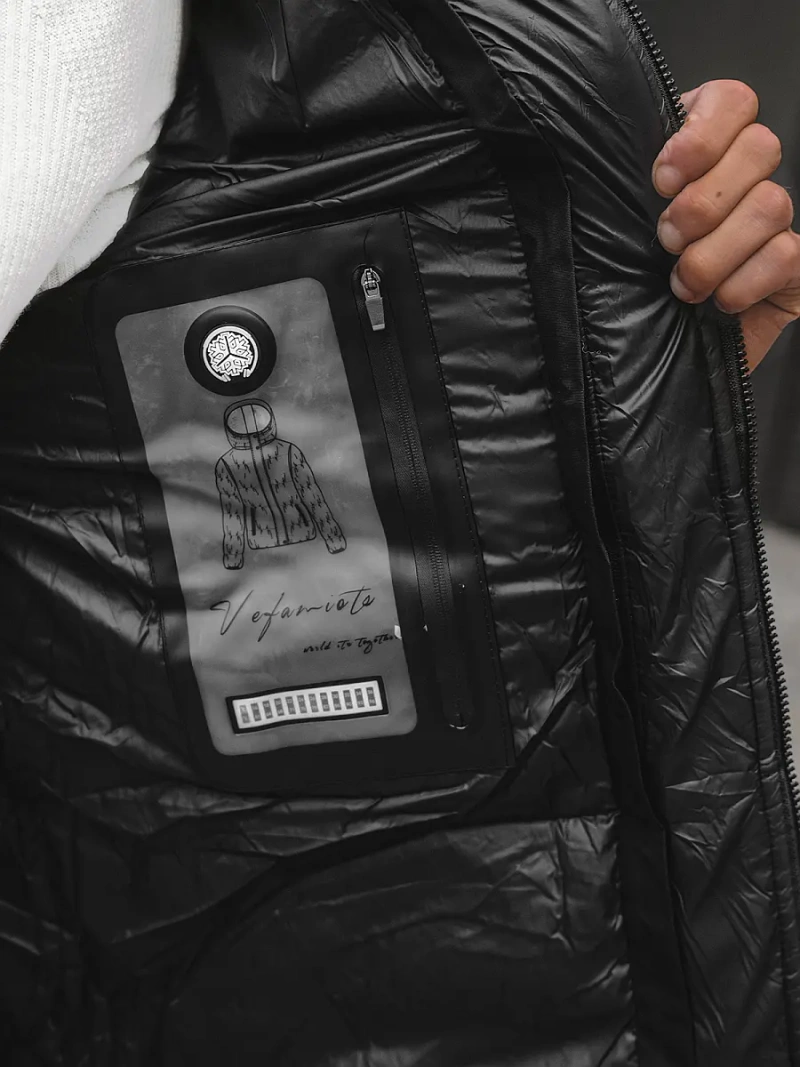 Férfi Ateppelt Kabát Fekete OZONEE JS/M790/392