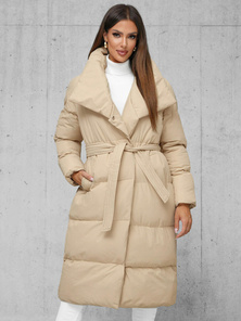Női téli kabát bézs OZONEE JS/M737/62Z