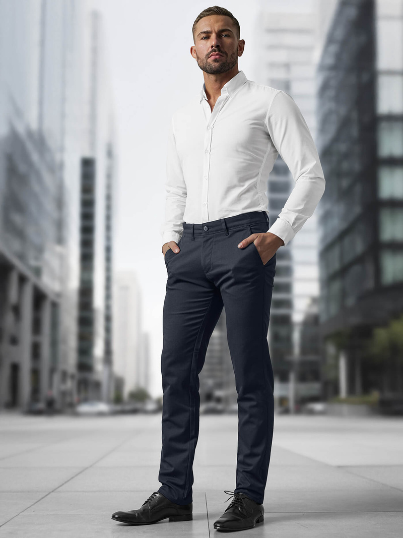 Férfi chino nadrág gránát OZONEE V/5100