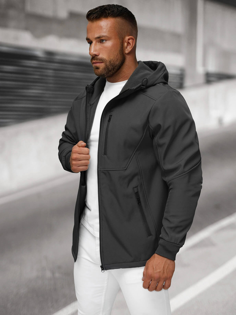 Férfi softshell kabát grafit OZONEE JS/27B6529/5