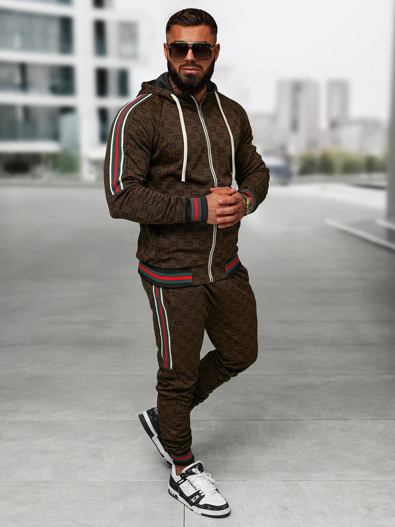 Férfi melegítő együttes sötét-bézs OZONEE O/FF5111AB