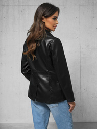 Női Bőrdzseki Fekete OZONEE JS/11Z8121