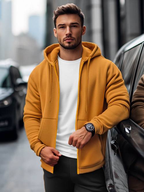 Férfi kapucnis pulóver camel OZONEE JS/2008Z