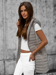 Női hosszú mellény szürke OZONEE O/H903