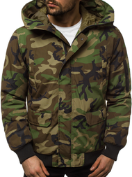 Férfi téli kabát terepmintás-zöld OZONEE JS/2019005