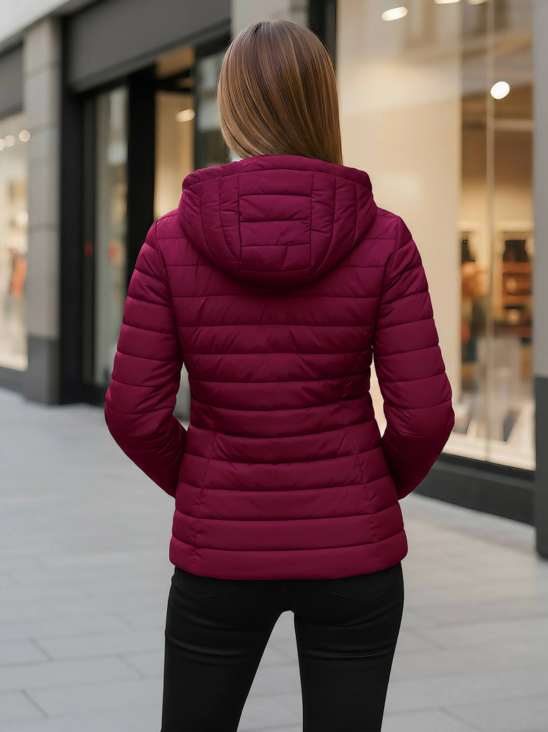 Női kabát bordó OZONEE JS/16M9103/01Z