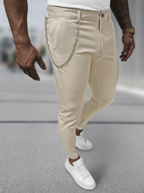 Férfi chino nadrág bézs OZONEE DJ/3300