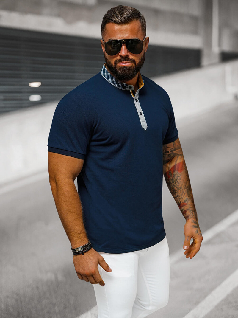 Férfi galléros póló gránát OZONEE O/DA803