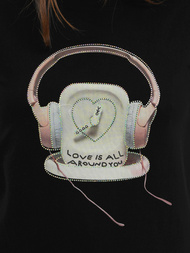 Női polo fekete OZONEE DJ77806