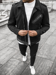 Férfi átmeneti kabát fekete OZONEE JS/M15501