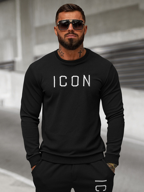 Férfi Pulóver Fekete OZONEE O/D7394