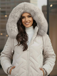 Női téli kabát Világos-Szürke OZONEE JS/16M9296/280Z