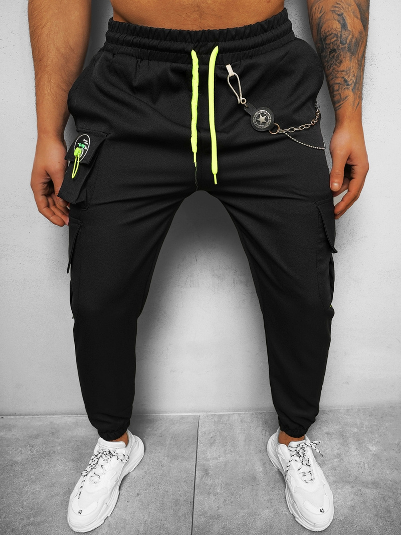 Férfi nadrág chino jogger fekete OZONEE O/CP149