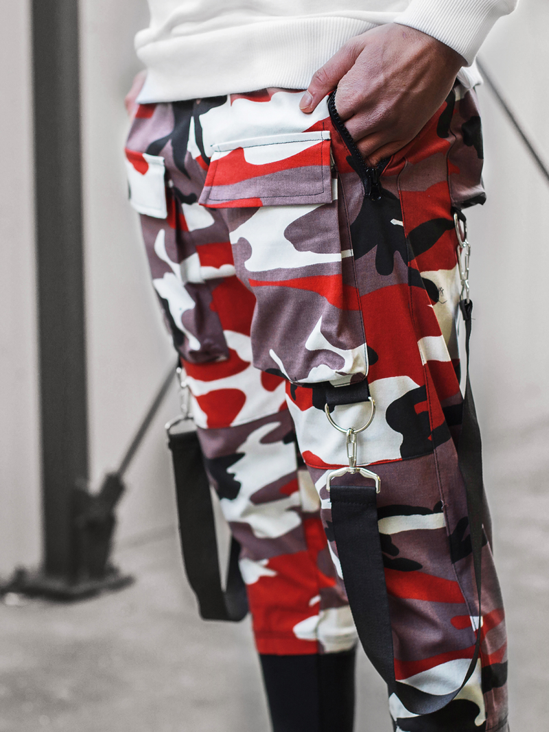 Férfi nadrág jogger bordó-bézs OZONEE G/11133