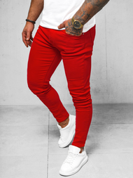 Férfi Farmer Nadrág Piros OZONEE O/E7887R