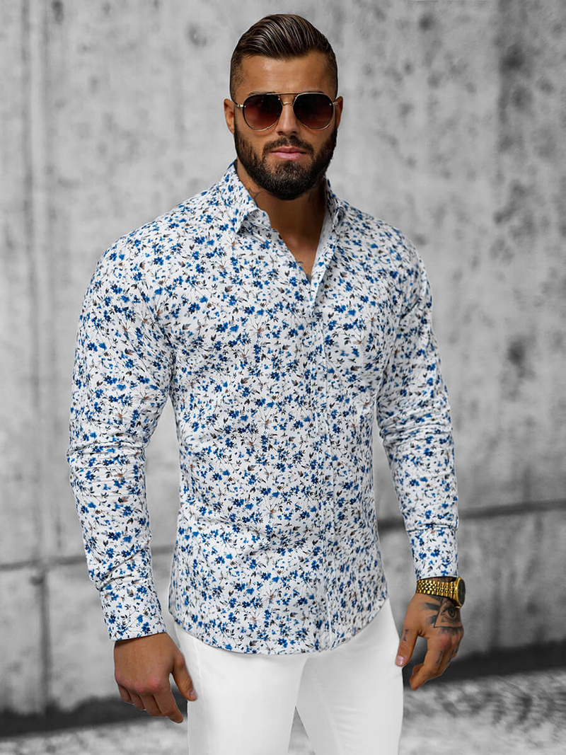 Férfi Ing Fehér OZONEE O/V16