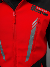 Férfi kapucnis softshell kabát fekete-piros OZONEE JS/HH022/1CZ