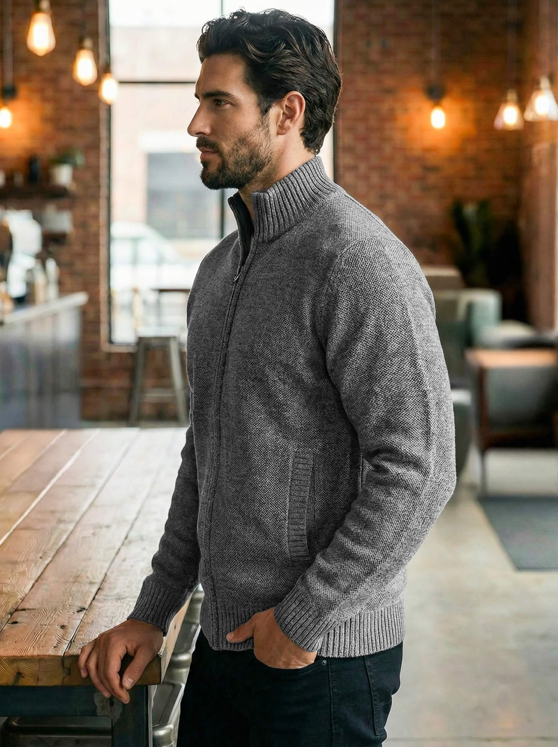 Férfi Pulóver Grafit OZONEE JS/59B3611/5