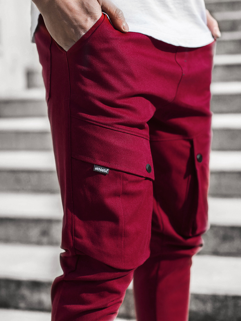 Férfi nadrág jogger Bordó OZONEE A/1003