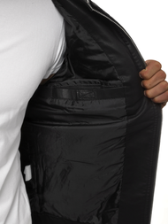 Férfi bőrdzseki fekete OZONEE JB/JP1125