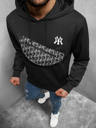 Férfi kapucnis felső fekete-fehér OZONEE O/HM736Z