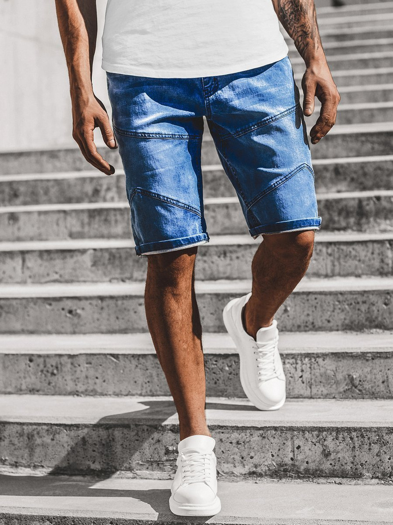 Férfi farmer rövidnadrág Kék OZONEE RF/HY331