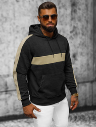 Férfi kapucnis felső fekete OZONEE JS/3B565