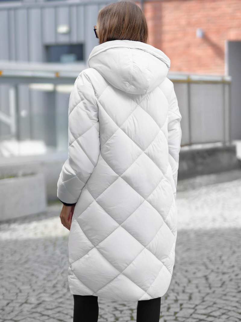 Női téli kabát fehér OZONEE JS/5M3168/281Z