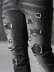 Férfi farmer nadrág fekete OZONEE NB/MP0152NZ