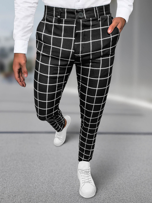 Férfi chino nadrág fekete OZONEE DJ/5522Z