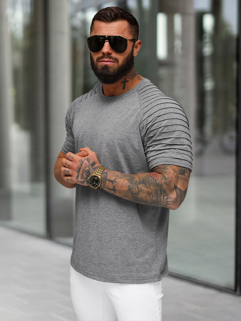 Férfi Póló Grafit OZONEE JS/8T88/5Z