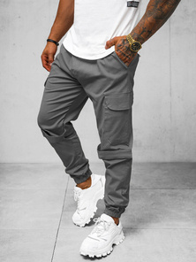 Férfi chino jogger nadrág szürke OZONEE O/G3014Z
