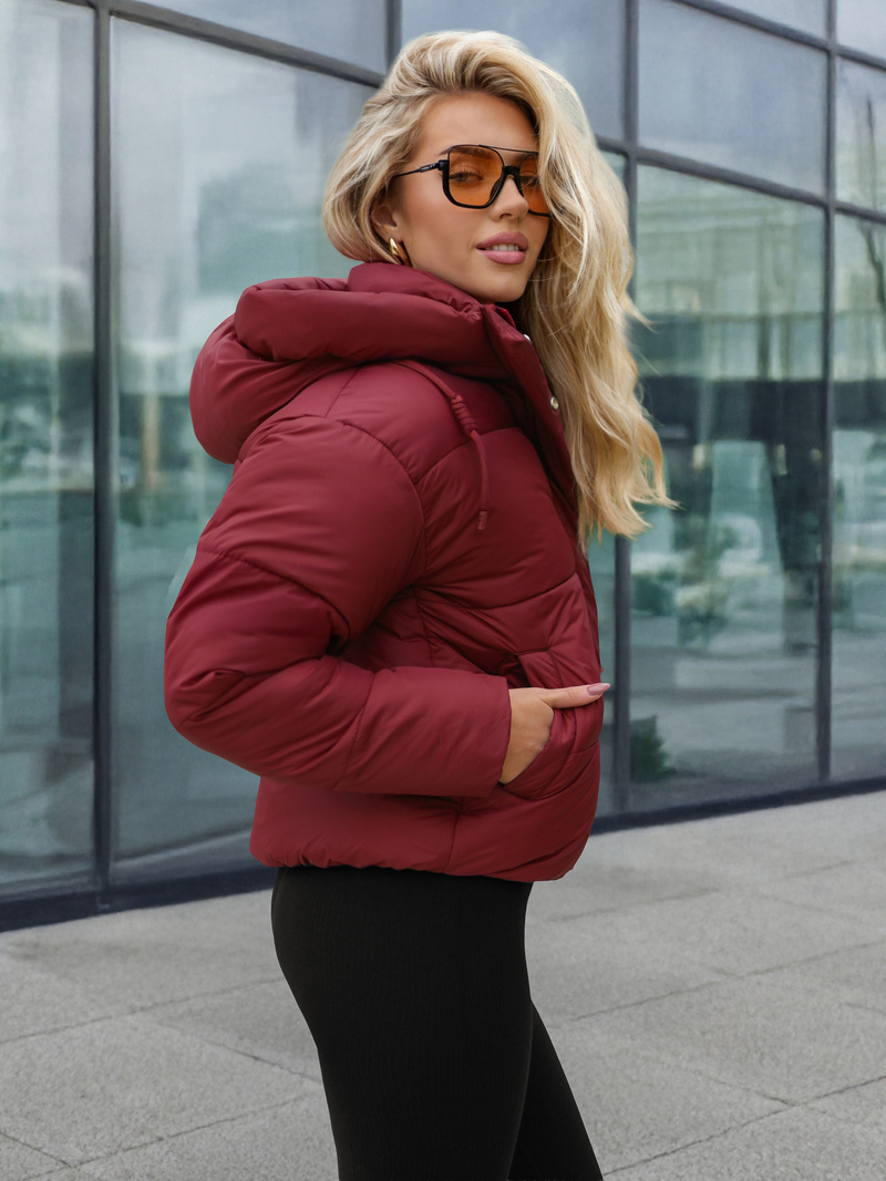 Női kabát bordó OZONEE JS/16M9188/06Z