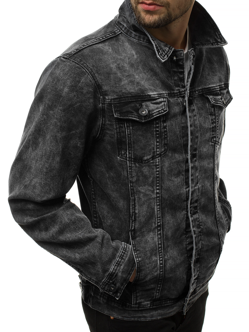 Férfi farmer dzseki fekete OZONEE V/19320