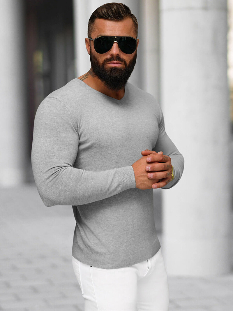 Férfi Pulóver Szürke OZONEE NB/MMB601/2Z