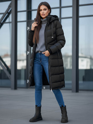 Női téli kabát fekete OZONEE JS/M736/392Z