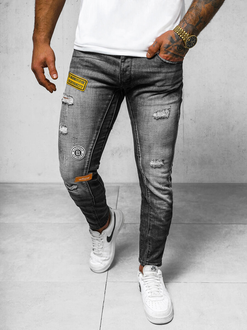 Férfi farmer nadrág fekete OZONEE NB/MP0047NZ