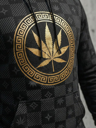 Férfi kapucnis pulóver fekete OZONEE O/B265Z