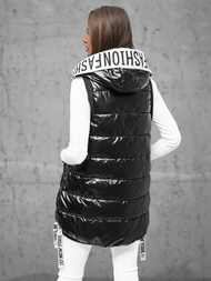 Női hosszú mellény Fekete OZONEE JS/16M9115/392Z