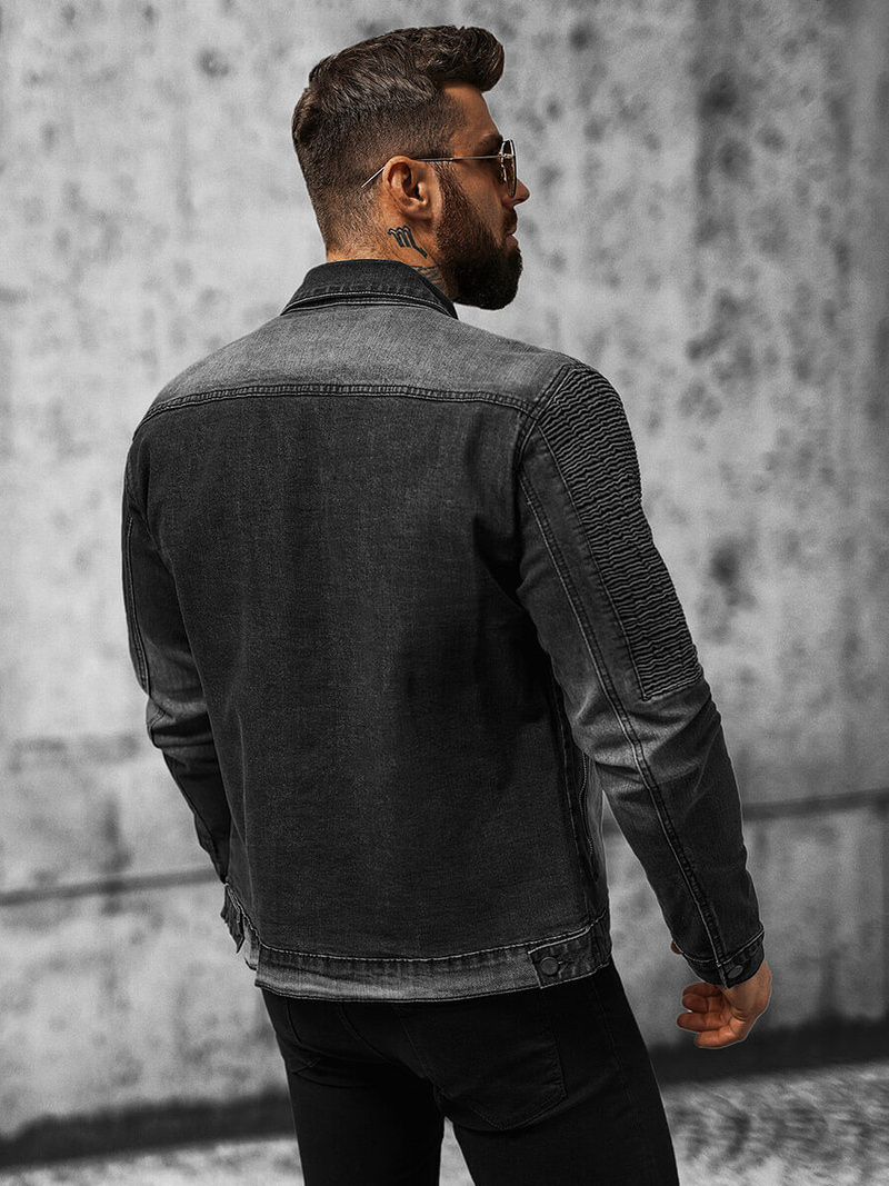 Férfi Farmer Dzseki Fekete OZONEE NB/MJ521N