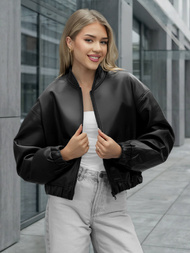 Női Bőrdzseki Fekete OZONEE JS/11Z8281Z