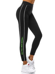 Női leggings Fekete-zöld OZONEE O/82335