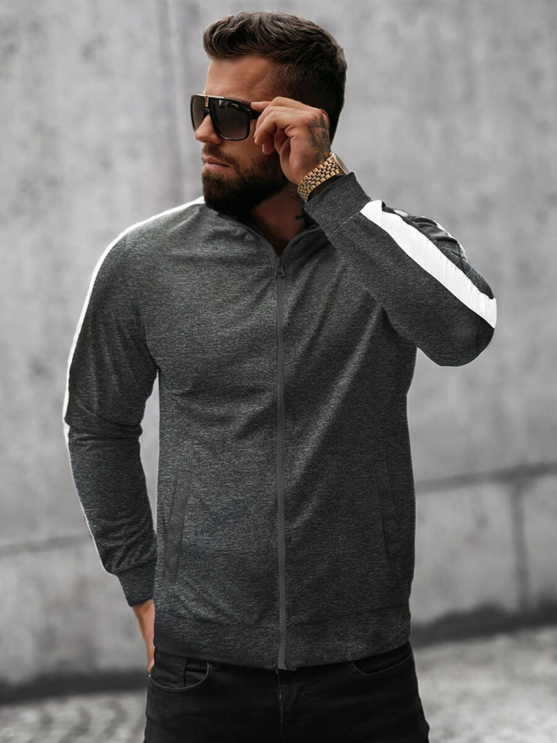 Férfi Pulóver Grafit OZONEE O/8B160/5