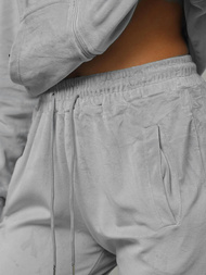 Női Melegítő Szett Velúr Szürke OZONEE JS/8C1176/2Z