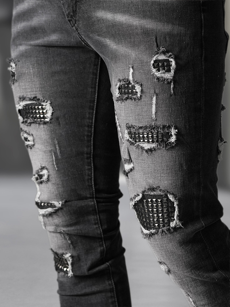 Férfi farmer nadrág fekete OZONEE NB/MP0152NZ