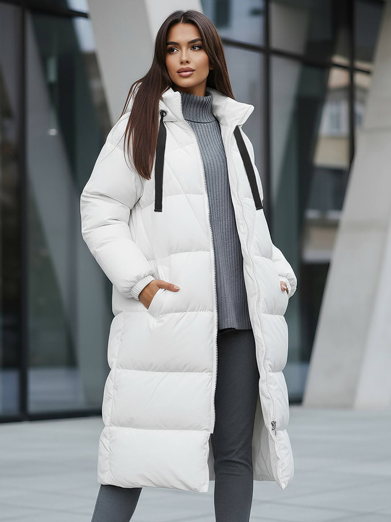 Női téli kabát fehér OZONEE JS/5M3163/281Z