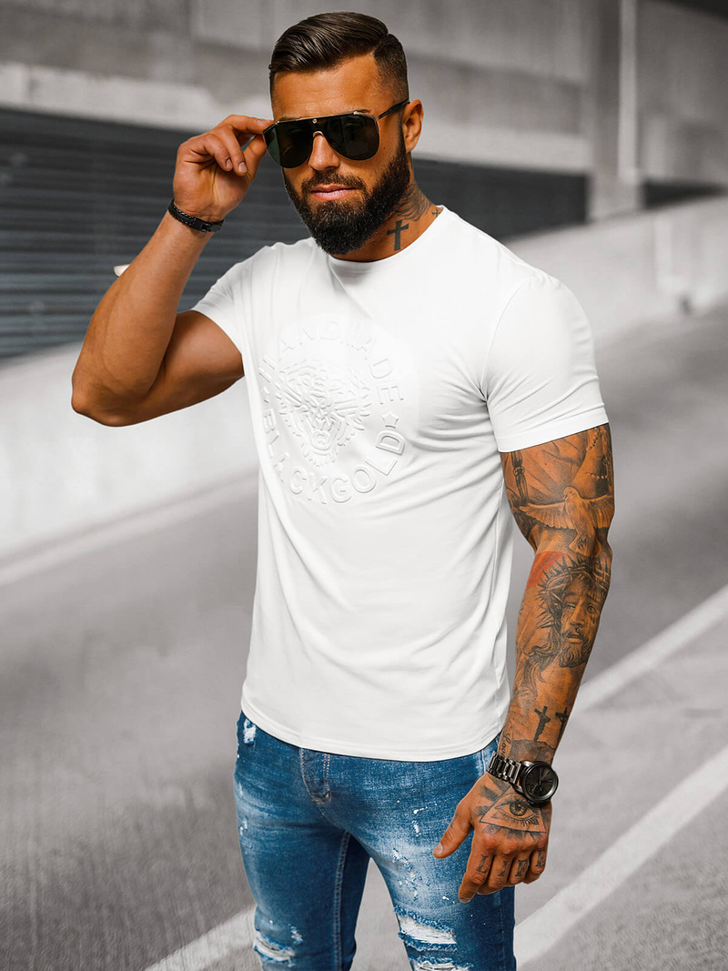 Férfi Póló Fehér OZONEE NB/MT3056Z