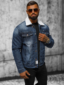 Férfi Farmer Dzseki SHERPA Sötét-Kék OZONEE NB/MJ516BSZ